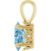 14K Yellow Natural Sky Blue Topaz Pendant