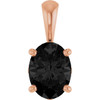 14K Rose Natural Black Onyx Pendant