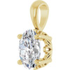 14K Yellow Natural White Sapphire Pendant