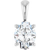 14K White Natural White Sapphire Pendant