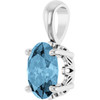 14K White Natural Sky Blue Topaz Pendant