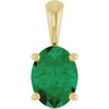 14K Yellow Lab-Grown Emerald Pendant