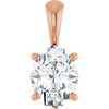 14K Rose Natural White Sapphire Pendant