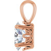 14K Rose Natural White Sapphire Pendant