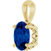 14 Karat Yellow Gold Lab-Grown Blue Sapphire Pendant