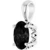 14K White Natural Black Onyx Pendant