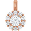 14K Rose 1 CTW Lab-Grown Diamond Halo-Style Pendant