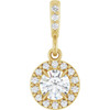 14K Yellow 1/3 CTW Natural Diamond Halo-Style Pendant