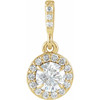 14K Yellow 1/2 CTW Lab-Grown Diamond Halo-Style Pendant