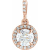 14K Rose 9/10 CTW Lab-Grown Diamond Halo-Style Pendant