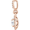 14K Rose 1/2 CTW Lab-Grown Diamond Halo-Style Pendant