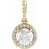 14K Yellow 9/10 CTW Lab-Grown Diamond Halo-Style Pendant
