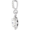 14K White 3/8 CTW Lab-Grown Diamond Halo-Style Pendant