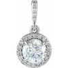 14K White 9/10 CTW Lab-Grown Diamond Halo-Style Pendant