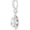 14K White 9/10 CTW Lab-Grown Diamond Halo-Style Pendant