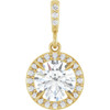 14K Yellow 1 1/8 CTW Lab-Grown Diamond Halo-Style Pendant