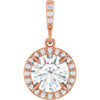 14K Rose 1 1/8 CTW Lab-Grown Diamond Halo-Style Pendant