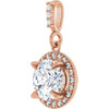 14K Rose 1 1/8 CTW Lab-Grown Diamond Halo-Style Pendant