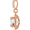 14K Rose 1 1/8 CTW Lab-Grown Diamond Halo-Style Pendant
