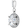 14K White 1 1/8 CTW Lab-Grown Diamond Halo-Style Pendant