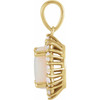 14K Yellow Natural White Opal & 1/5 CTW Natural Diamond Halo-Style Pendant