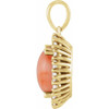 14K Yellow Natural Pink Coral & 1/3 CTW Natural Diamond Halo-Style Pendant 