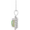Platinum Natural Ethiopian Opal & 1/4 CTW  Natural Diamond Halo-Style 16-18" Necklace
