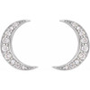 14K White 1/10 CTW Lab-Grown Crescent Moon Stud Earrings
