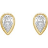 14K Yellow 1/10 CT Lab-Grown Diamond Bezel-Set Earring