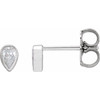14K White 1/10 CT Lab-Grown Diamond Bezel-Set Earring