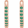14K Rose Lab-Grown Emerald 12.5 mm Huggie Earrings