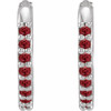 Platinum Lab-Grown Ruby 12.5 mm Huggie Earrings