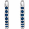 Platinum Lab-Grown Blue Sapphire 12.5 mm Huggie Earrings
