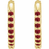 14K Yellow Lab-Grown Ruby 12.5 mm Huggie Earrings