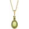 14K Yellow 8x6 mm Natural Peridot 16-18" Necklace
