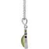 Sterling Silver 8x6 mm Natural Peridot 16-18" Necklace
