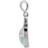 Platinum 8x6 mm Lab-Grown White Opal & Natural London Blue Topaz Pendant