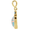 14K Yellow 8x6 mm Lab-Grown White Opal & Natural London Blue Topaz Pendant