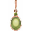 14K Rose 6x4 mm Natural Peridot Pendant