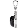 14K White 6 mm Natural Black Onyx & .03 CT Natural Diamond Cabochon Pendant