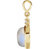 14 Karat Yellow Gold 6 mm Natural Rainbow Moonstone & .03 CT Natural Diamond Pendant