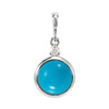 Sterling Silver 6 mm Natural Turquoise & .03 CT Natural Diamond Pendant