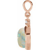 14K Rose 8 mm Natural White Opal & .03 CT Natural Diamond Pendant