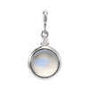 14 Karat White Gold 8 mm Natural Rainbow Moonstone & .03 CT Natural Diamond Pendant