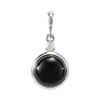 Sterling Silver 8 mm Natural Black Onyx & .03 CT Natural Diamond Cabochon Pendant