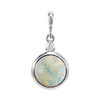 14K White 6 mm Natural White Opal & .03 CT Natural Diamond Pendant