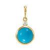 14K Yellow 6 mm Natural Turquoise & .03 CT Natural Diamond Pendant