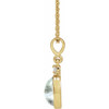 14 Karat Yellow Gold Natural Moss Agate & Natural Diamond Necklace 0.03 CTW, 8x6mm, 16-18 Inch - $940