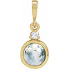 14K Yellow 6 mm Natural Moss Agate & .03 CTW Natural Diamond Pendant