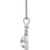 Sterling Silver Natural Moss Agate & Natural Diamond Necklace 0.03 CTW, 8x6mm, 16-18 Inch - $435